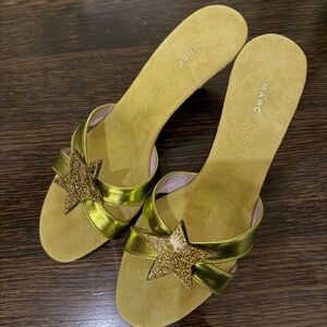 Marc Jacobs Metallic Gold Star Sandals
